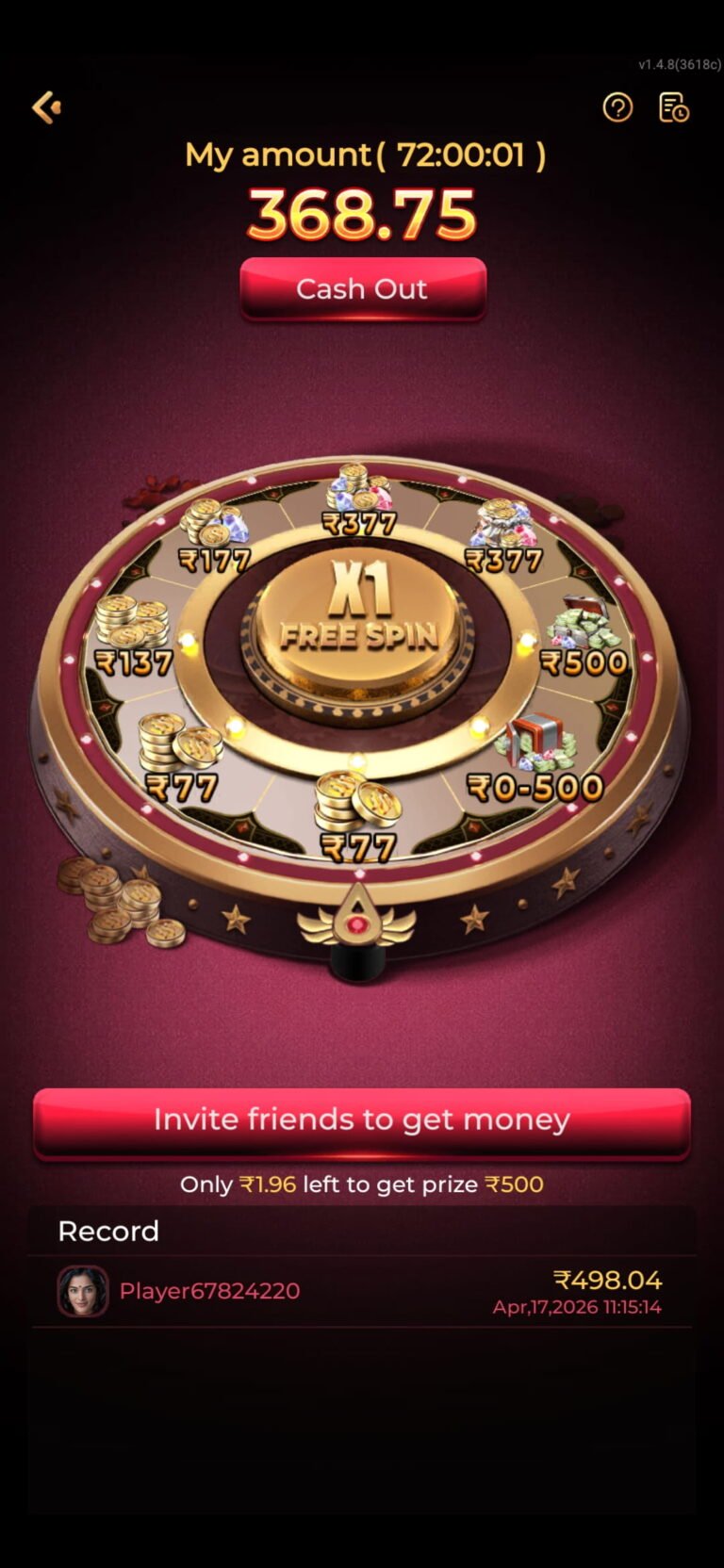 y1 game spin bonus